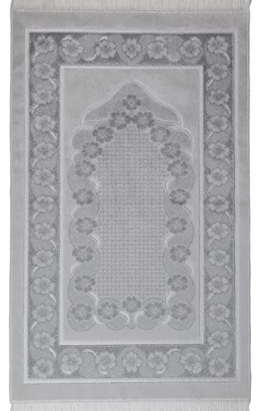 Prayer Rug - Gray & White